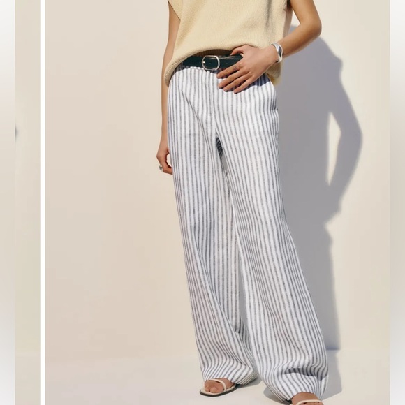 Reformation Carter Linen Mid Rise Pant - Picture 2 of 7